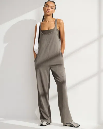 Abercrombie & Fitch Ypb Double-layered Jumpsuit In Gray