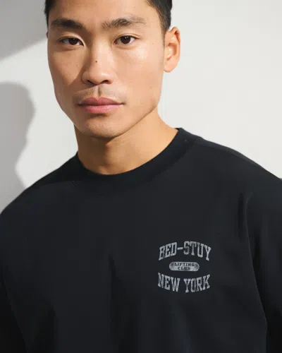 Abercrombie & Fitch Ypb Heavyweight Cotton Pump Cover Tee In Black