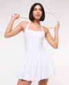 Abercrombie & Fitch Ypb Motiontek Halter Bubble Hem Mini Dress In White