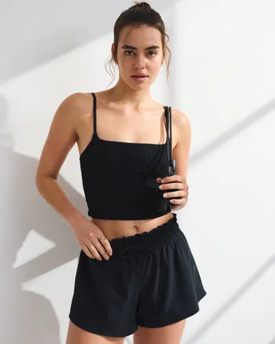 Abercrombie & Fitch Ypb Motiontek High Rise Lined Running Short In Black