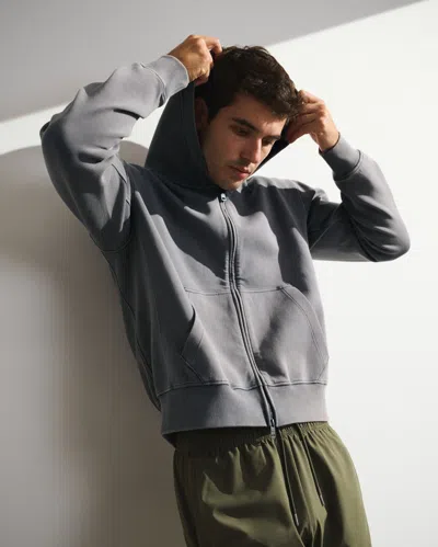 Abercrombie & Fitch Ypb Neoknit Max Full-zip Hoodie In Gray