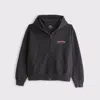 Abercrombie & Fitch Ypb Neoknit Max Full-zip Hoodie In Black