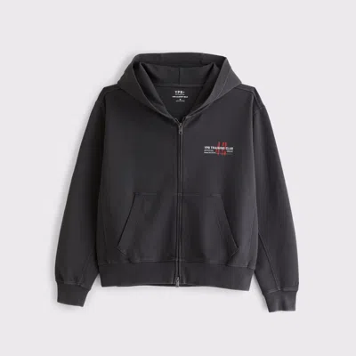 Abercrombie & Fitch Ypb Neoknit Max Full-zip Hoodie In Black