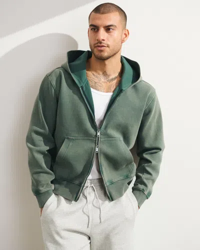 Abercrombie & Fitch Ypb Neoknit Max Full-zip Hoodie In Green