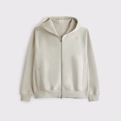 Abercrombie & Fitch Ypb Neoknit Max Full-zip Hoodie In Nude