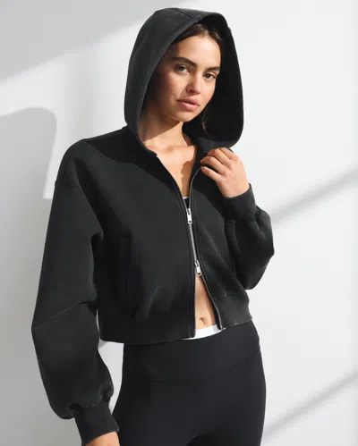 Abercrombie & Fitch Ypb Neoknit Max Full-zip Hoodie In Black