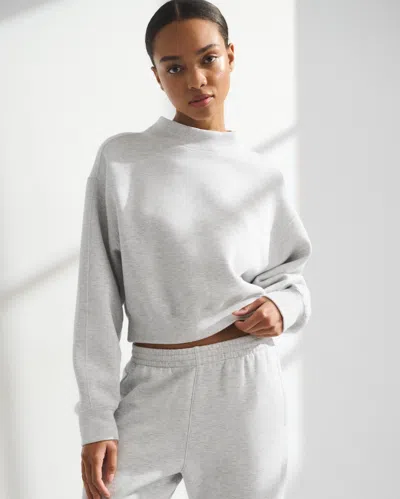Abercrombie & Fitch Ypb Neoknit Max Mockneck Sweatshirt In Gray