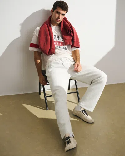 Abercrombie & Fitch Ypb Neoknit Max Relaxed Straight Bottom In White