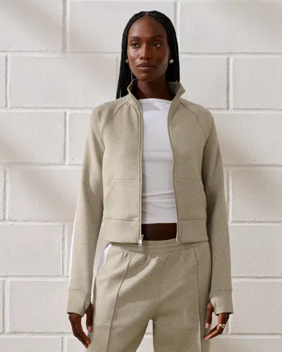 Abercrombie & Fitch Ypb Neoknit Mockneck Full-zip In Neutral