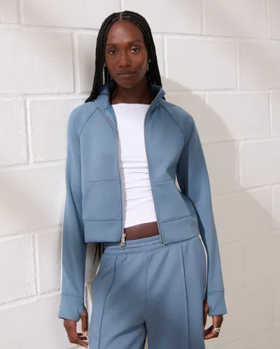 Abercrombie & Fitch Ypb Neoknit Mockneck Full-zip In Blue