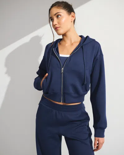 Abercrombie & Fitch Ypb Neoknit On The Go Mini Full-zip In Blue