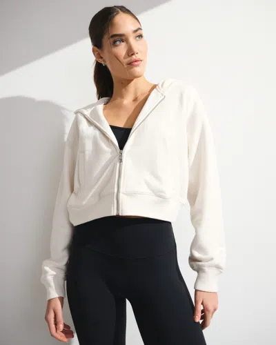 Abercrombie & Fitch Ypb On The Go 6am Full-zip Hoodie In White