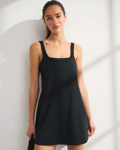 Abercrombie & Fitch Ypb On The Go Double-layered Mini Dress In Black