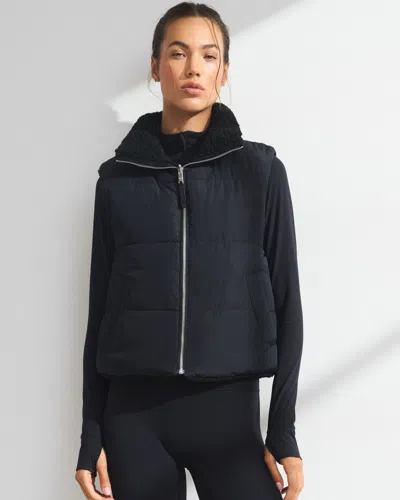 Abercrombie & Fitch Ypb On The Go Reversible Puffer Vest In Black