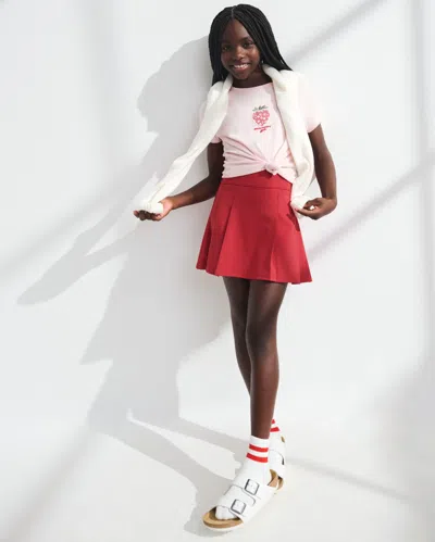 Abercrombie & Fitch Kids' Ypb Pleated Mini Skort In Berry Red