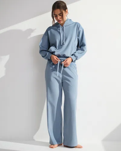 Abercrombie & Fitch Ypb Restore Mid Rise Wide Leg Pant In Blue