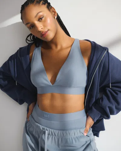 Abercrombie & Fitch Ypb Restore Rib Triangle Bra In Blue