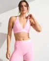 Abercrombie & Fitch Ypb Restore Rib Triangle Bra In Pink