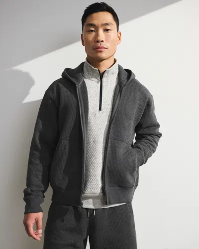 Abercrombie & Fitch Ypb Restore Ribbed Full-zip In Gray