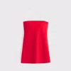 Abercrombie & Fitch Ypb Sculptlux Bandeau Mini Dress In Red