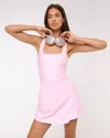 Abercrombie & Fitch Ypb Sculptlux Cross-back Mini Dress In Pink