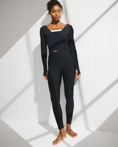 Abercrombie & Fitch Ypb Sculptlux Curve Love 7/8-length Legging In Black