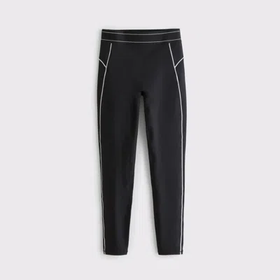 Abercrombie & Fitch Ypb Sculptlux Curve Love 7/8-length Legging In Black With White Stitching