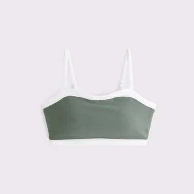 Abercrombie & Fitch Ypb Sculptlux Curve Love Sweetheart Sports Bra In Gray