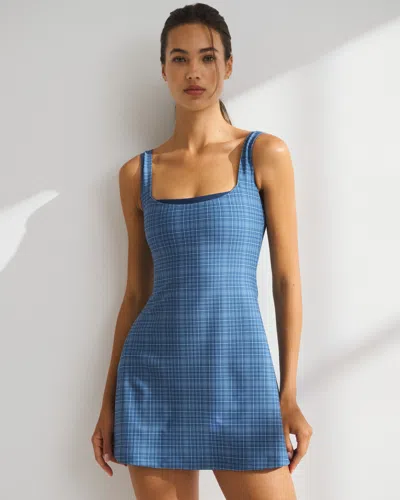Abercrombie & Fitch Ypb Sculptlux Double-layered Mini Dress In Blue