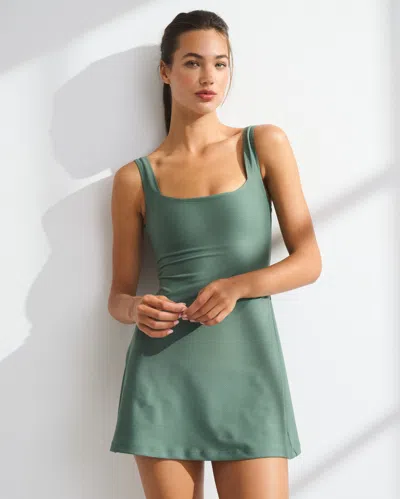 Abercrombie & Fitch Ypb Sculptlux Double-layered Mini Dress In Green