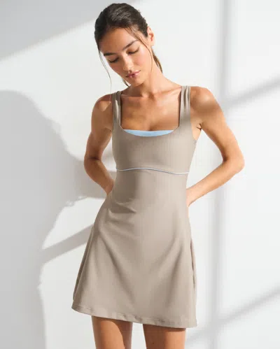 Abercrombie & Fitch Ypb Sculptlux Double-layered Mini Dress In White
