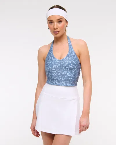 Abercrombie & Fitch Ypb Sculptlux Halter Tank In Blue