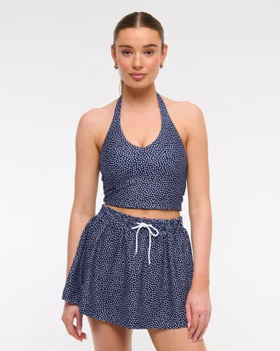 Abercrombie & Fitch Ypb Sculptlux Halter Tank In Blue