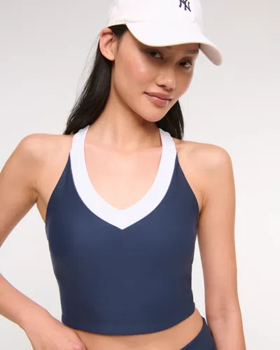 Abercrombie & Fitch Ypb Sculptlux Racerback V-neck Tank In Blue