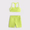Abercrombie & Fitch Ypb Sculptlux Sports Bra & Bike Short Set In Green