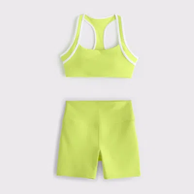 Abercrombie & Fitch Ypb Sculptlux Sports Bra & Bike Short Set