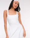 Abercrombie & Fitch Ypb Sculptlux Squareneck Mini Dress In White