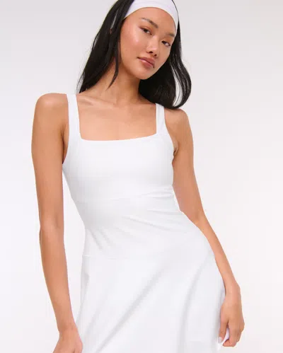 Abercrombie & Fitch Ypb Sculptlux Squareneck Mini Dress In White