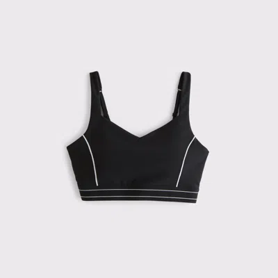 Abercrombie & Fitch Ypb Sculptlux Sweetheart Sports Bra In Black