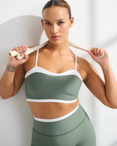 Abercrombie & Fitch Ypb Sculptlux Sweetheart Sports Bra In Green
