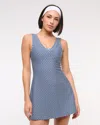 Abercrombie & Fitch Ypb Sculptlux V-neck Mini Dress In Blue