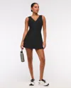 Abercrombie & Fitch Ypb Sculptlux V-neck Mini Dress In Black