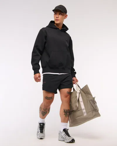 Abercrombie & Fitch Ypb Sprinttek Lined Running Short In Black