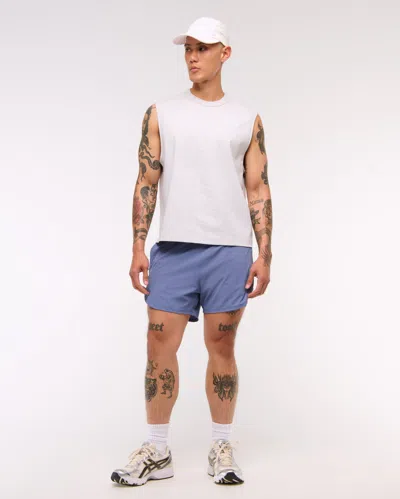 Abercrombie & Fitch Ypb Sprinttek Lined Running Short In Blue