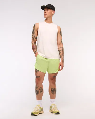 Abercrombie & Fitch Ypb Sprinttek Lined Running Short In Green