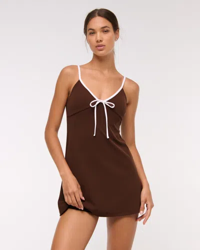 Abercrombie & Fitch Ypb Studioflex Cami Mini Dress In Brown