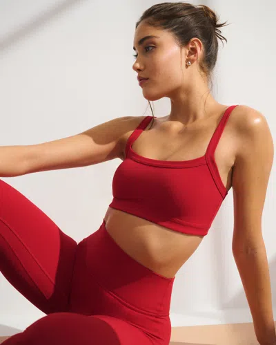 Abercrombie & Fitch Ypb Studioflex Cami Sports Bra In Red