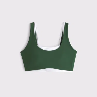 Abercrombie & Fitch Ypb Studioflex Curve Love Double-layered Sports Bra In Green