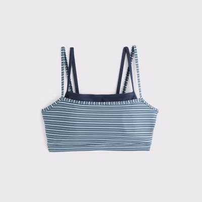 Abercrombie & Fitch Ypb Studioflex Curve Love Double-layered Sports Bra In Navy Stripe