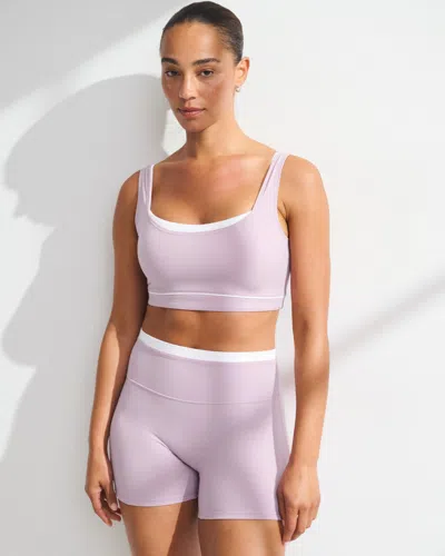 Abercrombie & Fitch Ypb Studioflex Curve Love Double-layered Sports Bra In Purple